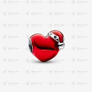 Pandora Metallic Red Christmas Heart Charm|Pendant